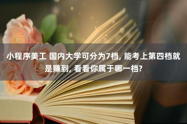 小程序美工 国内大学可分为7档, 能考上第四档就是赚到, 看看你属于哪一档?