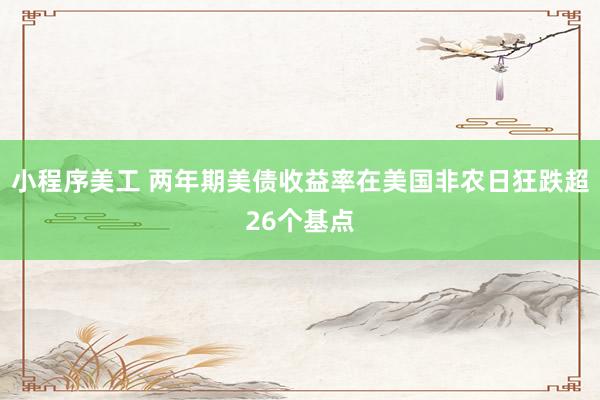 小程序美工 两年期美债收益率在美国非农日狂跌超26个基点