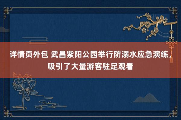 详情页外包 武昌紫阳公园举行防溺水应急演练，吸引了大量游客驻足观看