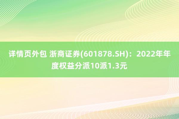 详情页外包 浙商证券(601878.SH)：2022年年度权益分派10派1.3元